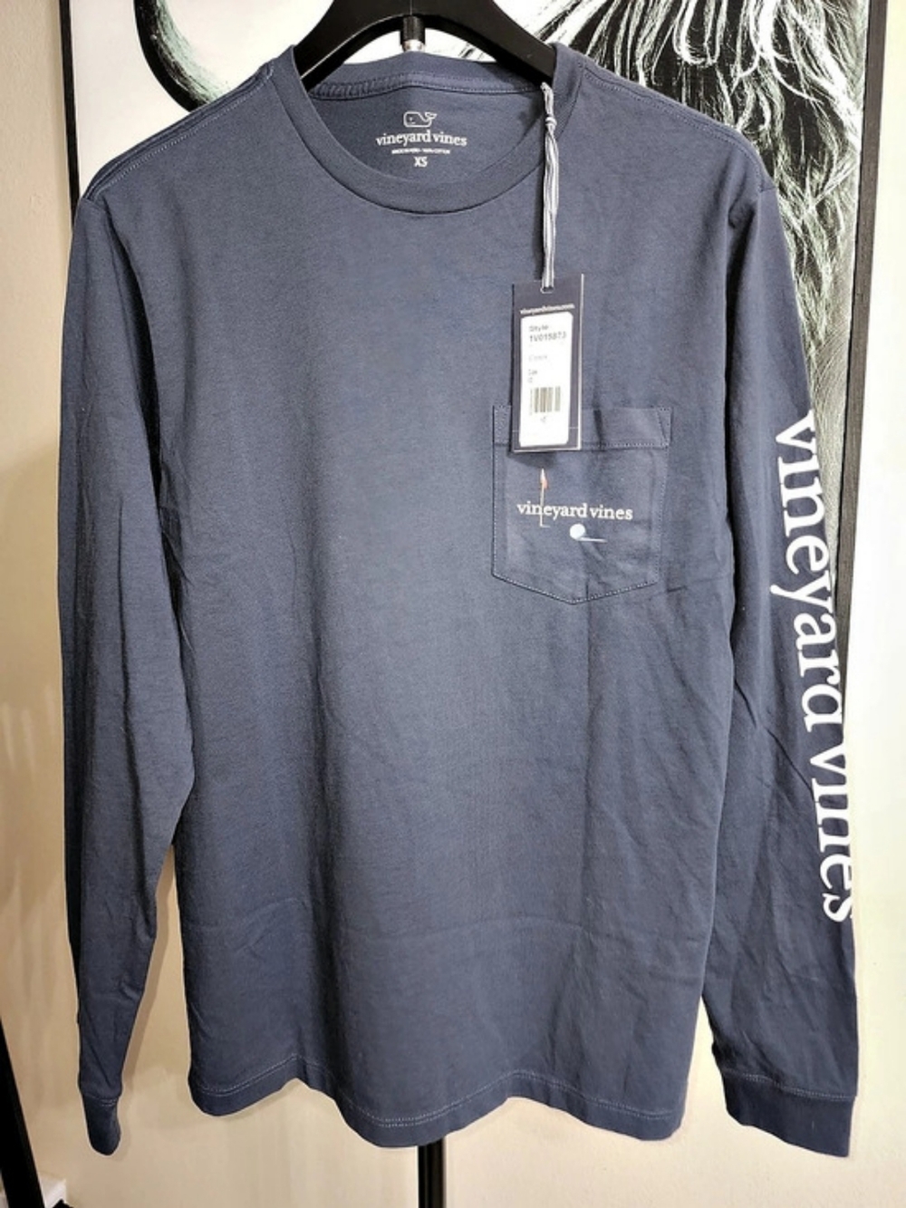 Vineyard Vines Putt Golf Pocket Long-Sleeve T-Shirt Blue XS